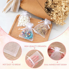 50Pcs Organza Bags, 2X3 Inch Gift Favor Bags, White Wedding Favor Bags, Jewelry