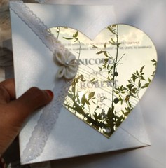 Personalized Gold Mirror Vintage Acrylic Invitations 2026 & Ivory Lace Envelopes