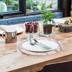 50pcs Gold and White Marble Round Paper Placemats, 13″ Disposable Charger