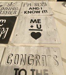 Reverse Wedding Photo Booth Signs Set Rustic Black White Bride Groom Props