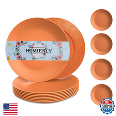 Homienly Flat Dinner Plate Set Of 8 – Alternative For Plastic Microwave And