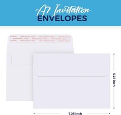 ACSTEP 500PACK 5 X 7 Envelopes, White A7 A7(5 1/4 x 7 1/4) 500 PCS,