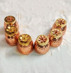 Copper Plated Hammered Dry Fruit Jars Indian Return gift Wedding Favor Gift