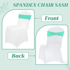 Mds Pack Of 50 Spandex Chair Sashes Bow Premium Stretch Chair Cover Band Buckle