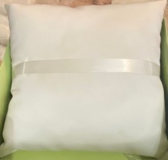 Satin Wedding Ring Pillow Sunflower Photos Ringbearer Flower girl White Yellow