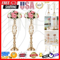 2 Pcs Crystal Flower Stand Wedding Centerpieces for Tables, 21.7in/55cm Tall …