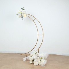 4 ft GOLD Metal Half Crescent Moon Wedding Arch Flower Stand Party Centerpieces