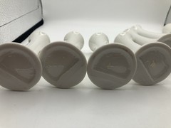 Bud Vase Place Card Photo Nametag Holder White Ceramic X 8 CHIPS SEE PICS USED