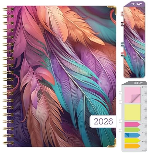 HARDCOVER 2026 Planner, 7″x9″: 14 Months (November 2025 7″ x 9″ Pastel Peacock