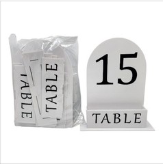 Wedding Table Numbers w/ Stands 1-15, 5×7 Acrylic Display White Arch w/ Menu Bay