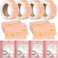 Leelosp 2280 Pcs Pink Thank You Cards and Stickers Small Business Wedding Han…