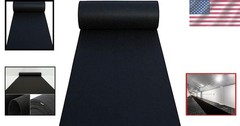 Elegant Black Aisle Runner Carpet – 24″ Wide x 50′ Long for Weddings & Events