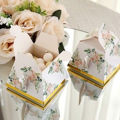 GOLD 25 Mini Teapot 4″ Wedding FAVOR BOXES Floral Print Party Event Decorations