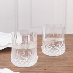 6 pcs Clear 8 oz Crystal Cut Plastic Stemless Wine Glasses Disposable Wedding