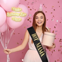 LEIFIDE 10 Pack Bride and Bridesmaid Sash Set Wedding Black, White