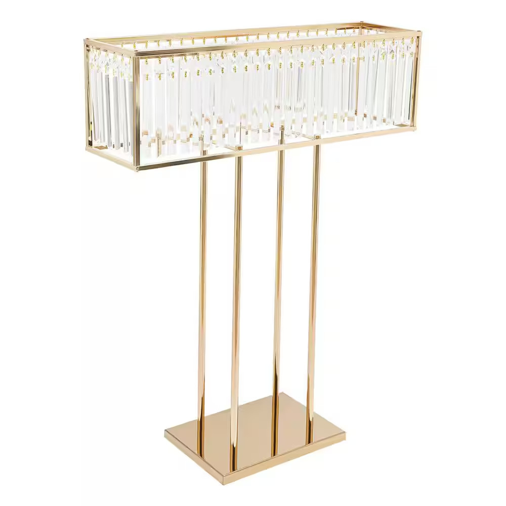 27 In. X 35 In. Gold Modern Rectangular Iron Acrylic Wedding Party Birthday Deco