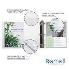 0.5 Inch 3 Ring Binder, Economy Round Ring, Clear View 4-Pack White 0.5-Inch