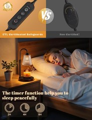 Innqoo Candle Warmer Lamp with Timer, Dimmable Regular(4.7 in), A-Black