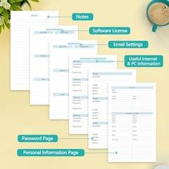 Address Book, Address and Password Keeper Book Medium (5.3 x 7.7 inch) Blue