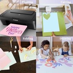 100 Sheets Pastel Cardstock Thick Paper, 5 Colors 8.3 x 11.7 inches,