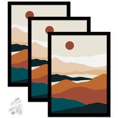 Black 12×16 Picture Frame Set of 3, High Transparent Frame for 12 By 16 Photo…