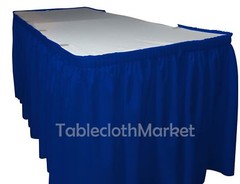 14′ ft royal blue POLYESTER PLEATED TABLE SKIRT skirting show Catering DJ