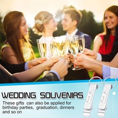 100 Pcs Bottle Opener Keychain Bulk Thank You Wedding Favors for Guests