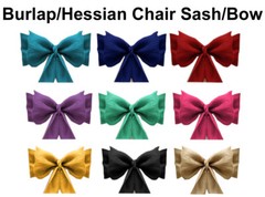 150 Natural Burlap Jute Hessian Chair Sashes Bows Sash Wedding Event Decoration