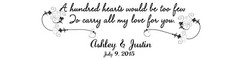 A Hundred Hearts Quote Wedding Anniversary Water Bottle labels Engagement Party