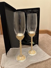 Things remembered “ Garden Trellis” Toasting, Wedding ,champagne Wine Flutes NIB