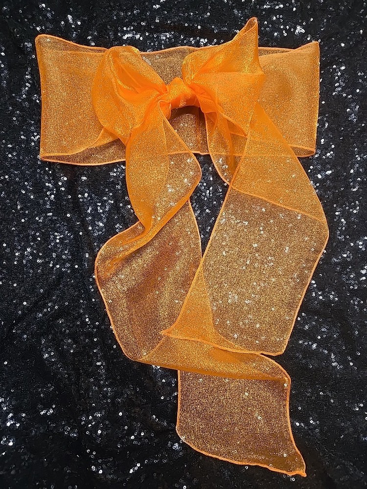 202 pcs Sheer Chair Decor Bow Sash 104″ x6″ Orange Wedding Party Banquet Organza