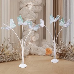 2Pcs Artificial Butterflie Decoration with Standing Base Realistic Wedding Decor