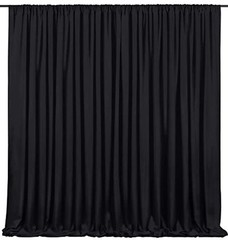 Backdrop Curtains 2 Panels 5ft x 10ft Polyester Photo 2 Panels 5ft X 10ft Black