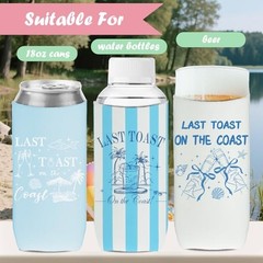 Last Toast On The Coast Bachelorette Can Coolers – 12 Pcs Bachelorette Slim