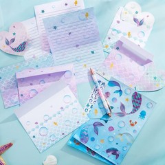 WERNNSAI 69 PCS Stationery Letter and Envelopes, Mermaid Kids Stationery Set,…