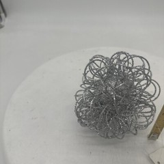 Pier1 Decorative 3.5″ Sphere Silver Glitter Balls Fillers Christmas Ornaments