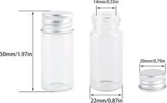 MaxMau 100 10ml Vials Small Mini Tiny Glass Bottles Clear Empty Jars