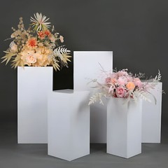 3/5PCS Metal Square Display Stands Pedestal Stands Pillars for Wedding Party