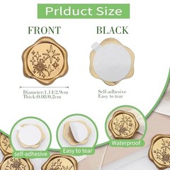 50 Star Wax Seal Stickers – Antique Gold Self Adhesive – 50 Stars
