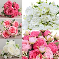 Artificial Flowers Plastic Fake Plants UV Resistant Home Garden Decor In/Outdoor
