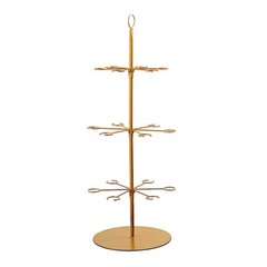 Gold 3-Tier 33″ Metal Wine GLASS HOLDER Tree Champagne Flutes Stand Party Events
