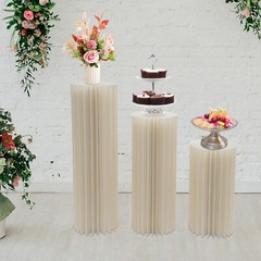 Modern 3Pcs Cardboard Flower Stands 60/80/100cm Round Freestanding Flower Stands