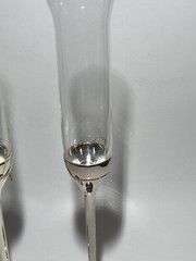 Vera Wang Love Knots Wedgwood Toasting Champagne Flutes Silver Love Knots Bows