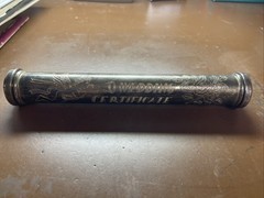 Pewter Silver Wedding Certificate Tube Holder Keepsake Gift Angels