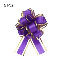 5pcs 4 Inch Large Big Pull Bow Gift Wrapping Bows Ribbon for Christmas, Purple