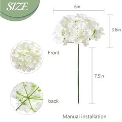 304 PCS Hydrangea Artificial Flowers, Silk Artificial Flowers Heads with White
