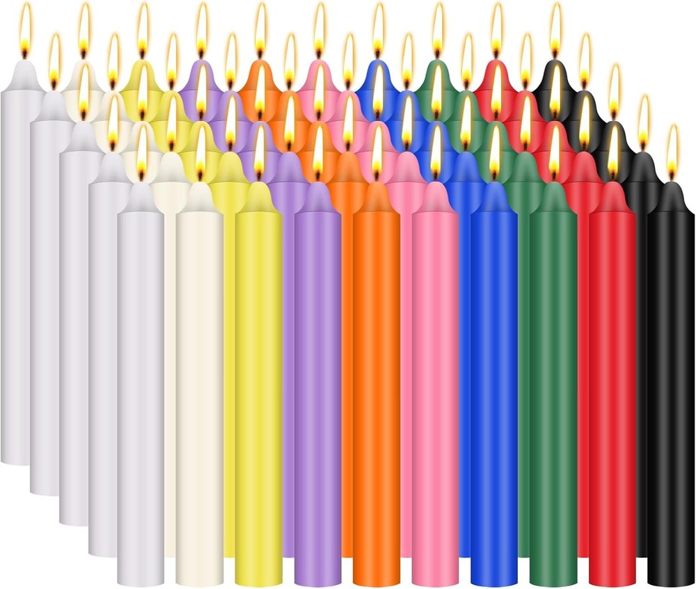 100 Pack 4 Inch Spell Candles, Colored Taper Candles for Rituals, Birthday, Deco