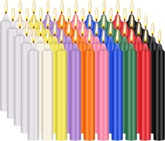 100 Pack 4 Inch Spell Candles, Colored Taper Candles for Rituals, Birthday, Deco