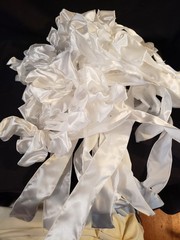 Wedding decor. Chair Bows, Pew Bows, White, Church Aisle decoration