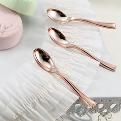 96 ROSE GOLD 4″ long Dessert Spoons Wedding Party Events Disposable Tableware